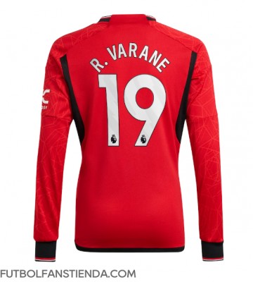 Manchester United Raphael Varane #19 Primera Equipación 2023-24 Manga Larga